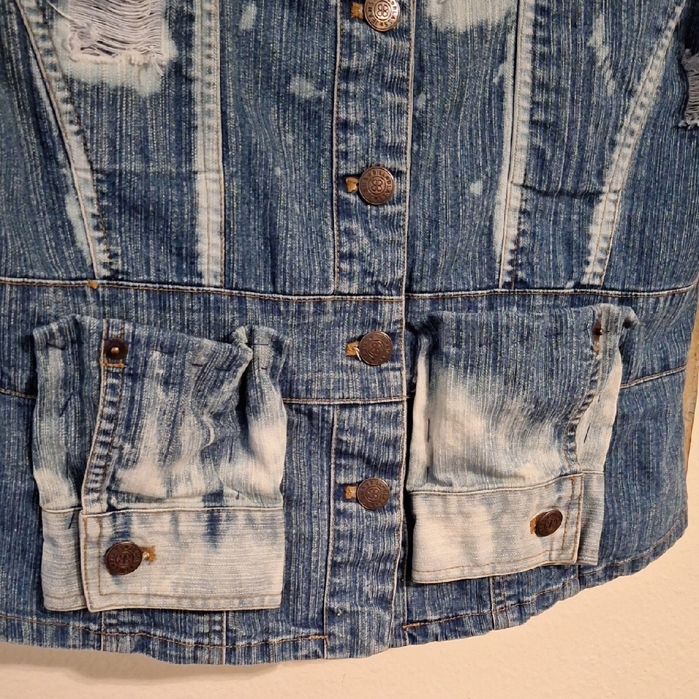 Bill Blass Blue Denim Vest Tailored Distressed. NWOT Size PM - Picture 7 of 12
